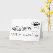 Moederschap (Blank Notecard): Liefde & Koffie Kaart (Gele Bloem)
