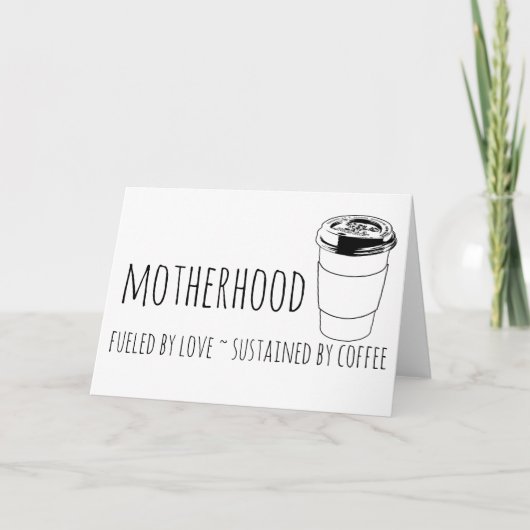 Moederschap (Blank Notecard): Liefde & Koffie Kaart (Voorkant)