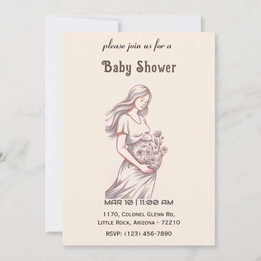 Moederschap Bloesems: Bloemen Baby shower Kaart (Voorkant)