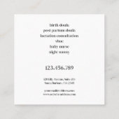 Moederschap Bloom Doula Verloskundige Borstvoeding Vierkante Visitekaartje (Achterkant)