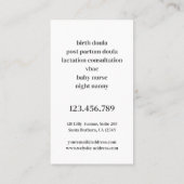 Moederschap Bloom Doula Verloskundige Borstvoeding Visitekaartje (Achterkant)