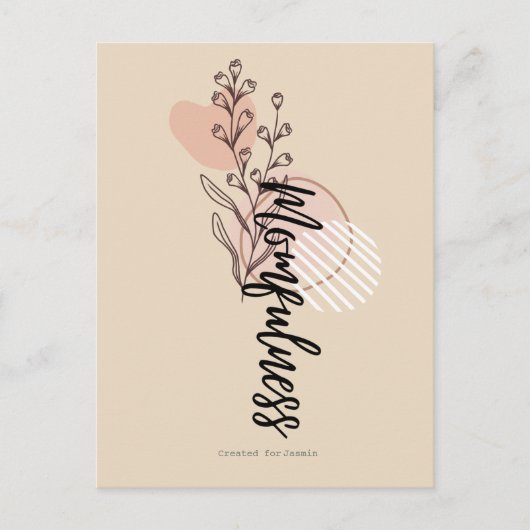 Moederschap Boho Bloem Naam Script Ontwerp Briefkaart (Voorkant)