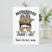 Moederschap Chaos en Love Bedankkaart (Staand voorkant)