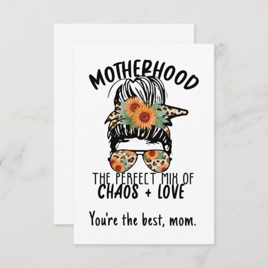Moederschap Chaos en Love Bedankkaart (Voorkant / Achterkant)