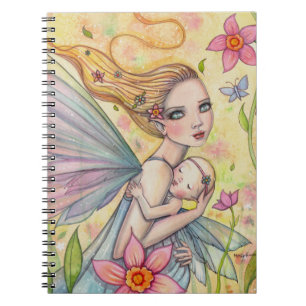 Moederschap Fee Moeder en Baby Illustratie Notitieboek