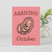 Moederschap, geboorte maand T-shirt Kaart (Staand voorkant)