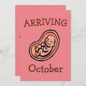 Moederschap, geboorte maand T-shirt Kaart (Voorkant / Achterkant)