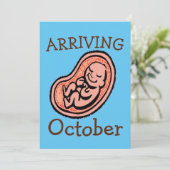 Moederschap, geboorte maand T-Shirt uitnodiging (Staand voorkant)