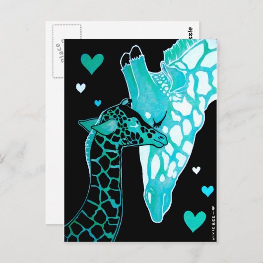 Moederschap: Giraffes Briefkaart (Voorkant / Achterkant)