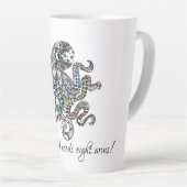 Moederschap heeft acht artsy octopus nodig latte mok (Rechterhoek)