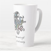 Moederschap heeft acht wapenartsy octopus-kaart no latte mok (Rechterhoek)