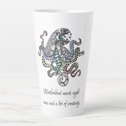 Moederschap heeft acht wapenartsy octopus-kaart no latte mok (Voorkant)