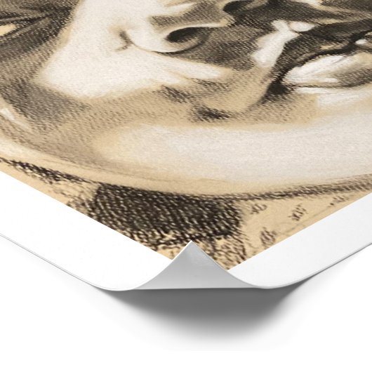 Moederschap - houtskooltekening door Rachel Doleza Poster (Hoek)