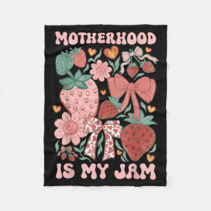 Moederschap is Jam Boho Aardbei Grafisch Moeders Fleece Deken
