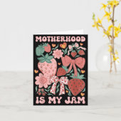Moederschap is Jam Boho Aardbei Grafisch Moeders Kaart (Gele Bloem)