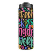 Moederschap is Koninkrijksarbeid Bloem Grafisch On Thermosbeker (Voorkant)