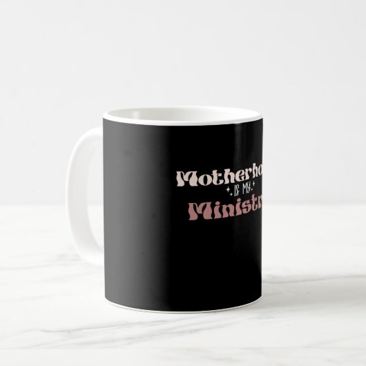 Moederschap is mijn bediening Moeder Moederdag Koffiemok (Voorkant links)
