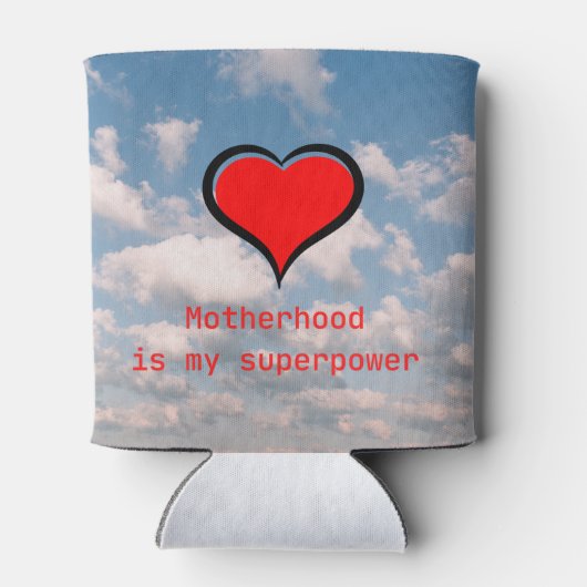 Moederschap is Mijn Superpower op een Blikjeskoeler (Achterkant)