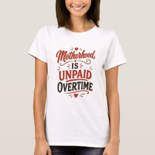 Moederschap is onbetaalde overuren Moederdag T-shirt