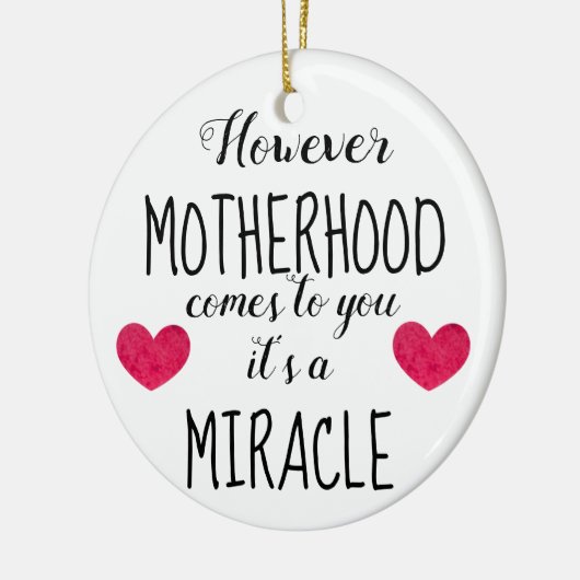 Moederschap komt u echter toe, wonderlijke adoptie keramisch ornament (Links)