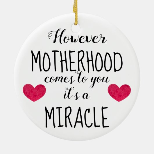 Moederschap komt u echter toe, wonderlijke adoptie keramisch ornament (Achterkant)