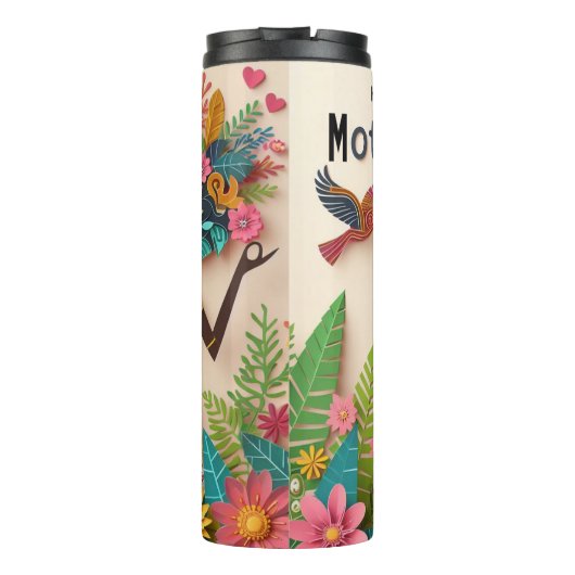 Moederschap: levendig, bloemenfeest, cultureel fee thermosbeker (Achterkant)