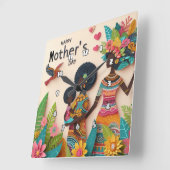 Moederschap: levendig, bloemenfeest, cultureel fee vierkante klok (Hoek)