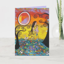 Moederschap Originele Kunst Moederdag Kaart