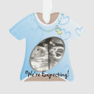 Moederschap Shirt Blue Baby Aankondiging Ornament