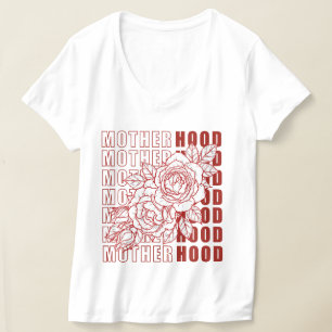 Moederschap Shirt  Roos Rode Tattoo Floral