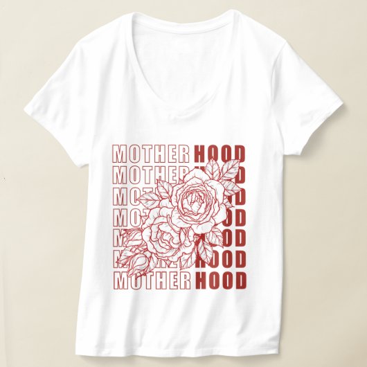 Moederschap Shirt  Roos Rode Tattoo Floral (Laagn)