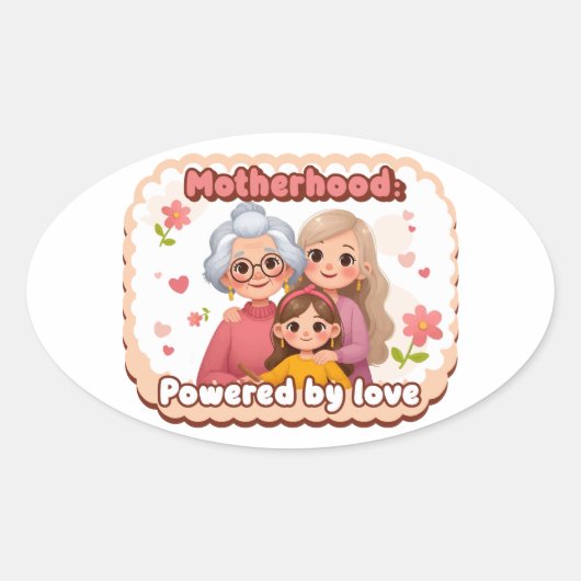 Moederschaps-Sticker Ovale Sticker (Voorkant)