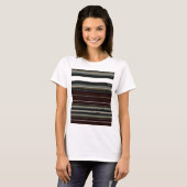 Moederschapskoude hoes T-Shirt - Maroon Stripes (Voorkant volledig)