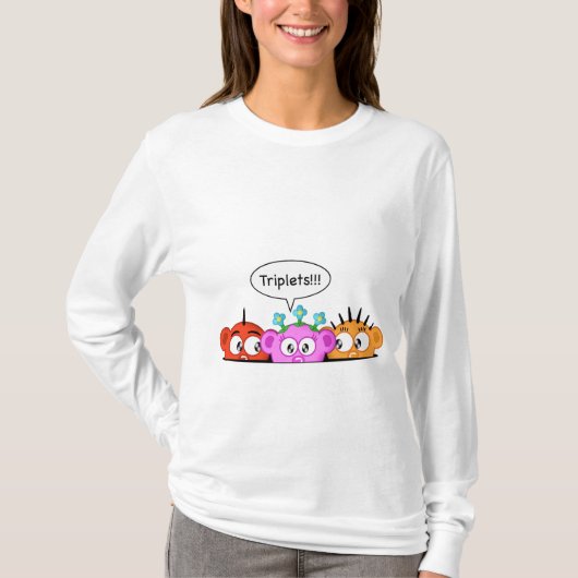 Moederschapsontwerp - Triplets! T-shirt (Voorkant)