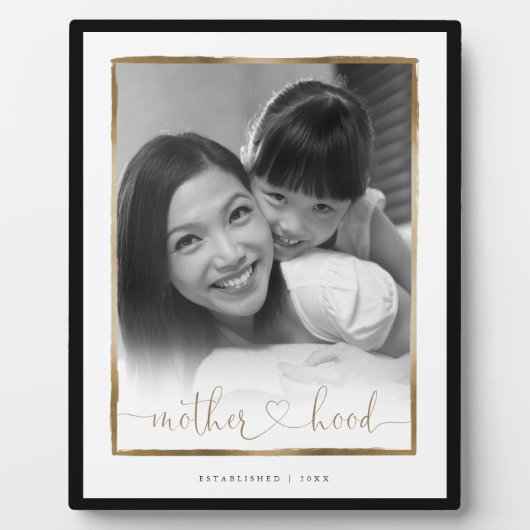 Moederschapstest. Elegant zwart en goud Lijst foto Fotoplaat (Voorkant)