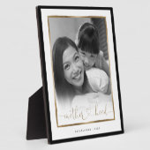 Moederschapstest. Elegant zwart en goud Lijst foto Fotoplaat (Zijkant)