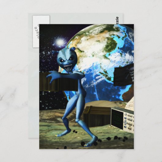 Moederschip Alien Pirate Briefkaart (Voorkant / Achterkant)