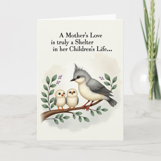 Moedersdag Scene Kaart met Vogels (Voorkant)