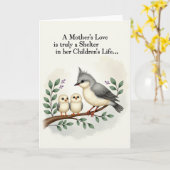 Moedersdag Scene Kaart met Vogels (Gele Bloem)