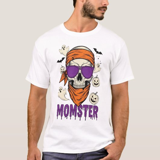 Moederster schedel Grappige Halloween Moeder T-shirt (Voorkant)