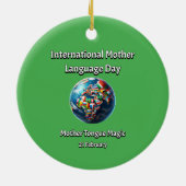 Moedertaal magie. Dag van de moedertaal. Keramisch Ornament (Achterkant)