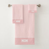 Moedertekst op lichtroze tinten bad handdoek (Insitu)