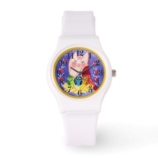 Moederuil drieling horloge (Voorkant)