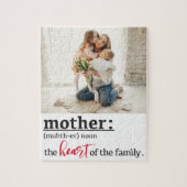 Moedervormend hart van de aangepaste familiefoto legpuzzel (Verticaal)