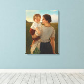 Moedervreugde (liefhebbende moeder en dochter) canvas afdruk (Insitu (Houten vloer))