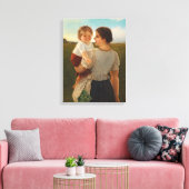 Moedervreugde (liefhebbende moeder en dochter) canvas afdruk (Insitu (Woonkamer))