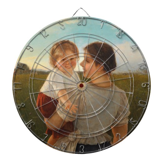 Moedervreugde (liefhebbende moeder en dochter) dartbord (Voorkant)