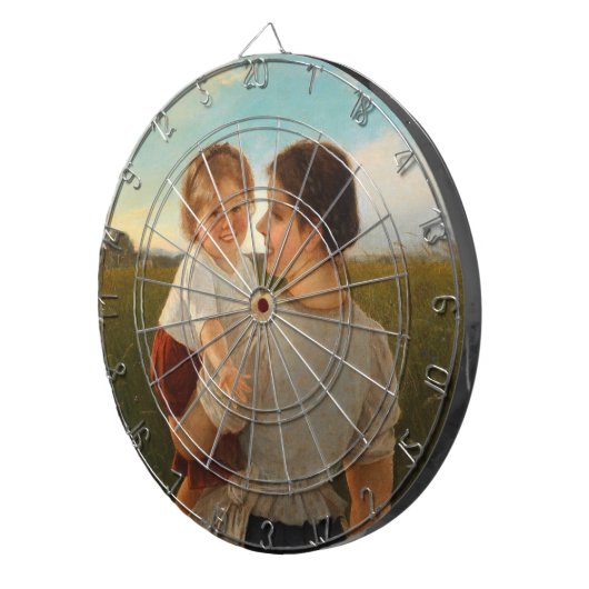 Moedervreugde (liefhebbende moeder en dochter) dartbord (Voorkant Rechts)