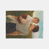 Moedervreugde (liefhebbende moeder en dochter) fleece deken (Voorkant (Horizontaal))