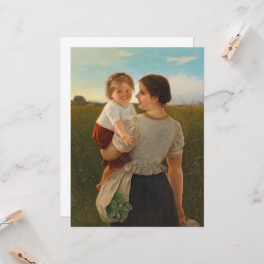 Moedervreugde (liefhebbende moeder en dochter) kaart (Voorkant / Achterkant in situ)